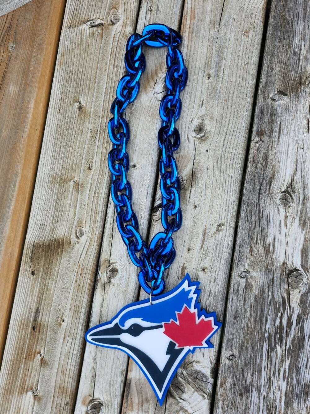 MLB Toronto Blue Jays Jumbo Big Blue Fan Chain Necklace Foam